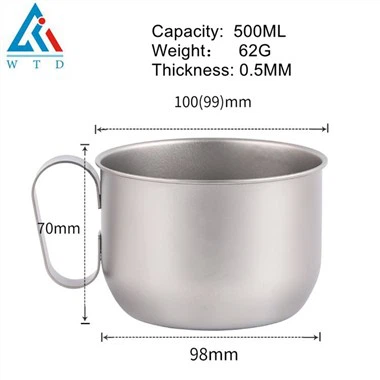 500ml Pure Titanium kaffibolli